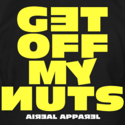 GET OFF MY NUTS Mens Crewneck Sweatshirt in Black by AiReal - Click Image to Close